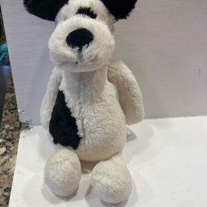 Jelly at Bashful puppy 7 inches Plush Black and White Dog Puppy EUC